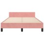 Estructura de cama con cabecero terciopelo rosa 120x190 cm de , Camas y somieres - Ref: Foro24-3270583, Precio: 195,83 €, Des...