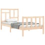 Estructura de cama individual con cabecero madera maciza de , Camas y somieres - Ref: Foro24-3193101, Precio: 84,92 €, Descue...