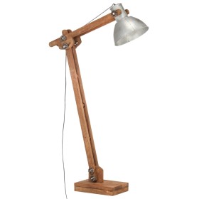 Lámpara de pie madera maciza de mango plateada E27 de vidaXL, Lámparas - Ref: Foro24-320579, Precio: 118,19 €, Descuento: %