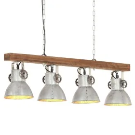 Lámpara de techo industrial madera de mango plateado E27 de vidaXL, Lámparas - Ref: Foro24-320521, Precio: 91,28 €, Descuento: %