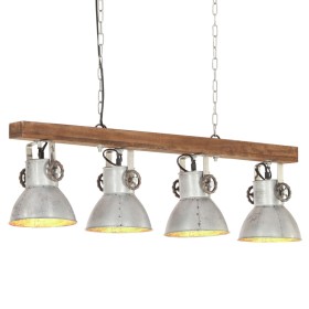 Lámpara de techo industrial madera de mango plateado E27 de vidaXL, Lámparas - Ref: Foro24-320521, Precio: 103,66 €, Descuent...