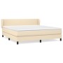 Cama box spring con colchón tela color crema 180x200 cm de , Camas y somieres - Ref: Foro24-3126106, Precio: 577,35 €, Descue...