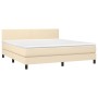 Cama box spring con colchón tela color crema 180x200 cm de , Camas y somieres - Ref: Foro24-3139918, Precio: 561,23 €, Descue...