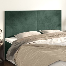 Cabeceros 4 unidades de terciopelo verde oscuro 90x5x78/88 cm de , Cabeceros y pies de cama - Ref: Foro24-3116115, Precio: 16...