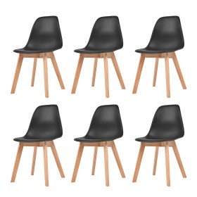 Sillas de comedor 6 unidades plástico negro en Sillas de comedor | Comprar online en Foru.es