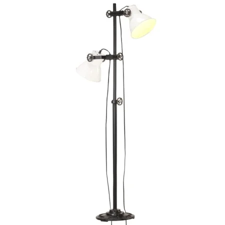 Lámpara de pie 2 pantallas blanca hierro fundido E27 de vidaXL, Lámparas - Ref: Foro24-320586, Precio: 101,74 €, Descuento: %
