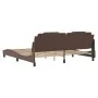 Bettgestell mit Kopfteil aus braunem Kunstleder, 200 x 200 cm von , Betten und Lattenroste - Ref: Foro24-3208119, Preis: 213,...