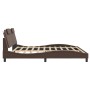 Estructura de cama cabecero cuero sintético marrón 200x200 cm de , Camas y somieres - Ref: Foro24-3208119, Precio: 213,41 €, ...