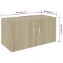 Armario de pared madera ingeniería roble Sonoma 80x39x40 cm de vidaXL, Estantes y estanterías - Ref: Foro24-802798, Precio: 8...