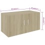 Armario de pared madera ingeniería roble Sonoma 80x39x40 cm de vidaXL, Estantes y estanterías - Ref: Foro24-802798, Precio: 8...