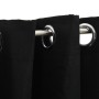 Cortinas opacas con ojales look de lino 2 pzas negro 140x225 cm de vidaXL, Cortinas y visillos - Ref: Foro24-321153, Precio: ...