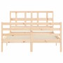 Estructura de cama de matrimonio con cabecero madera maciza de vidaXL, Camas y somieres - Ref: Foro24-3194801, Precio: 118,77...