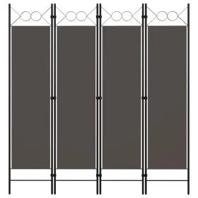 Biombo divisor de 4 paneles gris antracita 160x180 cm de vidaXL, Divisores de ambientes - Ref: Foro24-320704, Precio: 37,86 €...