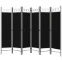 Biombo divisor de 6 paneles negro 240x180 cm de vidaXL, Divisores de ambientes - Ref: Foro24-320714, Precio: 53,66 €, Descuen...