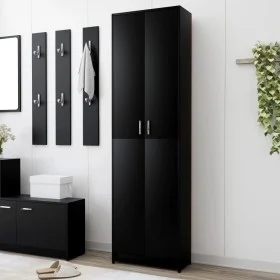 Armario de pasillo de madera contrachapada negro 55x25x189 cm de vidaXL, Armarios roperos - Ref: Foro24-802850, Precio: 118,2...