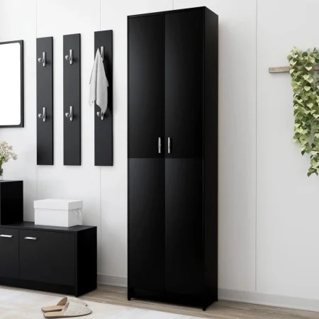 Armario de pasillo de madera contrachapada negro 55x25x189 cm de vidaXL, Armarios roperos - Ref: Foro24-802850, Precio: 118,2...