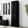 Armario de pasillo de madera contrachapada negro 55x25x189 cm de vidaXL, Armarios roperos - Ref: Foro24-802850, Precio: 122,0...