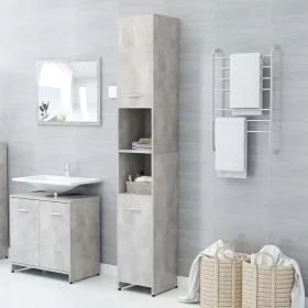 Armario baño madera contrachapada gris hormigón 30x30x183,5 cm de vidaXL, Muebles de baño - Ref: Foro24-802601, Precio: 64,59...