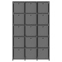 Estantería de 15 cubos con cajas de tela gris 103x30x175,5 cm en Librerías y estanterías | Comprar online en Foru.es