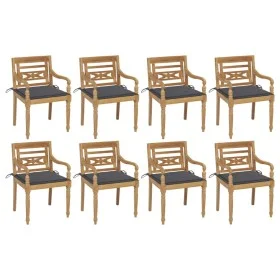 Sillas Batavia 8 unidades madera maciza de teca con cojines de , Sillas de jardín - Ref: Foro24-3073349, Precio: 1,00 €, Desc...