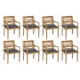 Sillas Batavia 8 unidades madera maciza de teca con cojines de , Sillas de jardín - Ref: Foro24-3073349, Precio: 1,00 €, Desc...