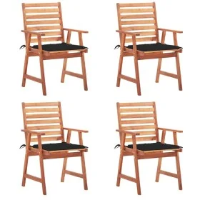 Sillas comedor de jardín y cojines 4 uds madera maciza acacia de , Sillas de jardín - Ref: Foro24-3078327, Precio: 306,78 €, ...