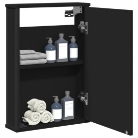 Armario con espejo de baño madera ingeniería negro 42x12x60 cm de , Tocadores - Ref: Foro24-842431, Precio: 56,20 €, Descuent...
