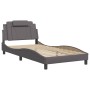 Estructura cama con luces LED cuero sintético gris 100x200 cm de , Camas y somieres - Ref: Foro24-3214004, Precio: 139,40 €, ...