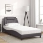 Estructura cama con luces LED cuero sintético gris 100x200 cm de , Camas y somieres - Ref: Foro24-3214004, Precio: 139,40 €, ...