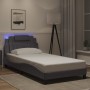 Estructura cama con luces LED cuero sintético gris 100x200 cm de , Camas y somieres - Ref: Foro24-3214004, Precio: 139,40 €, ...