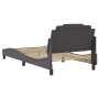 Estructura cama con luces LED cuero sintético gris 100x200 cm de , Camas y somieres - Ref: Foro24-3214004, Precio: 139,40 €, ...