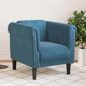 Blue velvet armchair by , Sofas - Ref: Foro24-372573, Price: 171,71 €, Discount: %