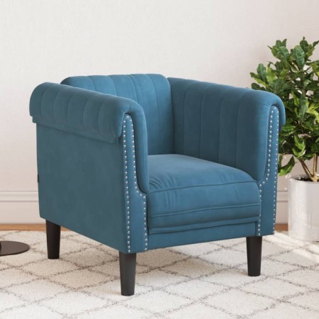 Sillón de terciopelo azul de , Sofás - Ref: Foro24-372573, Precio: 171,69 €, Descuento: %