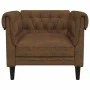 Sillón Chesterfield de tela marrón de , Sofás - Ref: Foro24-372546, Precio: 178,41 €, Descuento: %
