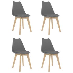Sillas de comedor 4 unidades plástico gris en Sillas de comedor | Comprar online en Foru.es