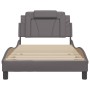 Estructura de cama con cabecero cuero sintético gris 100x200 cm de , Camas y somieres - Ref: Foro24-3208078, Precio: 134,08 €...