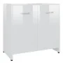 Armario de baño madera contrachapada blanco brillo 60x33x61 cm de vidaXL, Muebles de baño - Ref: Foro24-802576, Precio: 48,98...