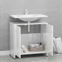 Armario de baño madera contrachapada blanco brillo 60x33x61 cm de vidaXL, Muebles de baño - Ref: Foro24-802576, Precio: 48,98...