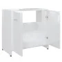 Armario de baño madera contrachapada blanco brillo 60x33x61 cm de vidaXL, Muebles de baño - Ref: Foro24-802576, Precio: 48,98...