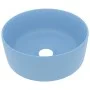 Luxuriöses rundes Waschbecken aus mattblauer Keramik, 40x15 cm. von , Sinkt - Ref: Foro24-147011, Preis: 66,80 €, Rabatt: %