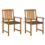 Sillas de jardín con cojines 2 unidades madera maciza de acacia de , Sillas de jardín - Ref: Foro24-3061183, Precio: 158,52 €...