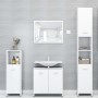 Armario baño madera contrachapada blanco brillo 30x30x183,5 cm de vidaXL, Muebles de baño - Ref: Foro24-802603, Precio: 89,41...