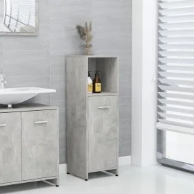 Armario de baño madera contrachapada gris hormigón 30x30x95 cm de vidaXL, Muebles de baño - Ref: Foro24-802592, Precio: 42,20...