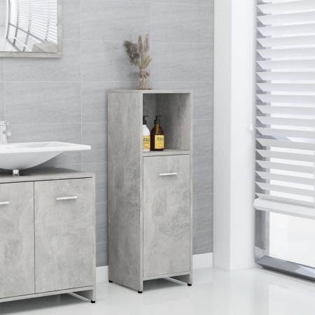 Armario de baño madera contrachapada gris hormigón 30x30x95 cm de vidaXL, Muebles de baño - Ref: Foro24-802592, Precio: 42,69...