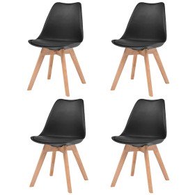 Sillas de comedor 4 unidades plástico negro en Sillas de comedor | Comprar online en Foru.es