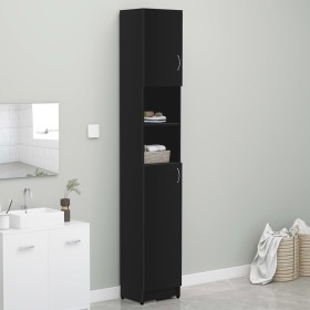 Armario de baño madera contrachapada negro 32x25,5x190 cm de vidaXL, Muebles de baño - Ref: Foro24-802877, Precio: 72,56 €, D...
