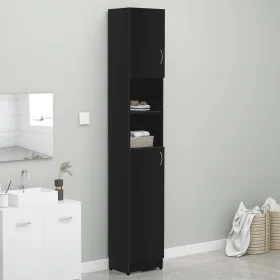 Badezimmerschrank aus schwarzem Sperrholz, 32 x 25,5 x 190 cm von vidaXL, Badezimmermöbel - Ref: Foro24-802877, Preis: 68,27 ...