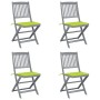Sillas de jardín plegables 4 uds cojines madera maciza acacia de , Sillas de jardín - Ref: Foro24-3064574, Precio: 214,41 €, ...