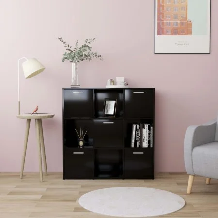 Estantería de madera contrachapada negro 90x30x90 cm de vidaXL, Librerías y estanterías - Ref: Foro24-802931, Precio: 74,77 €...