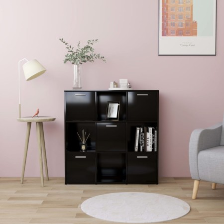 Estantería de madera contrachapada negro 90x30x90 cm de vidaXL, Librerías y estanterías - Ref: Foro24-802931, Precio: 75,66 €...